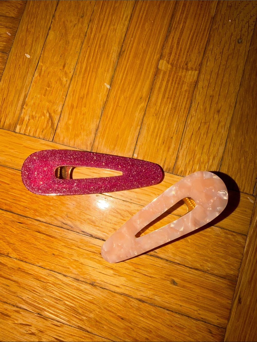 Sephora Pink Glitter & Pearlized Pink Hair Clips Set